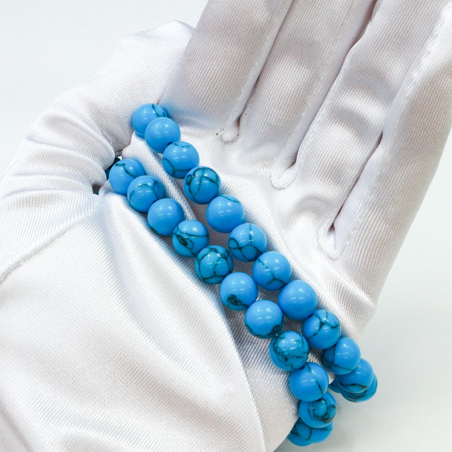 Amazon.co.jp: Natural Stone NS-052 Blue Turquoise Beads for